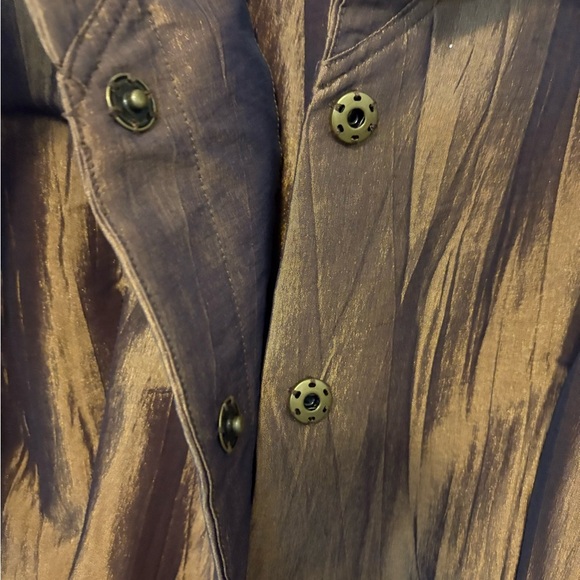 Puli Women’s M Jacket Brown Ruched Collar Roll Tab Sleeves - Picture 5 of 9